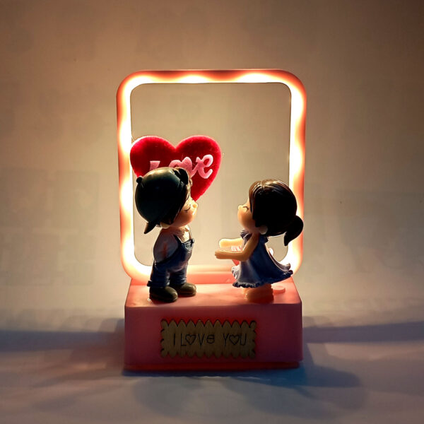 Miniature Couple with LED - Square - Image 2